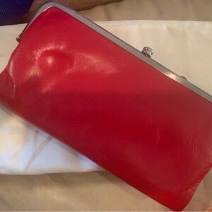 HOBO Red Clutch with Glossy Finish